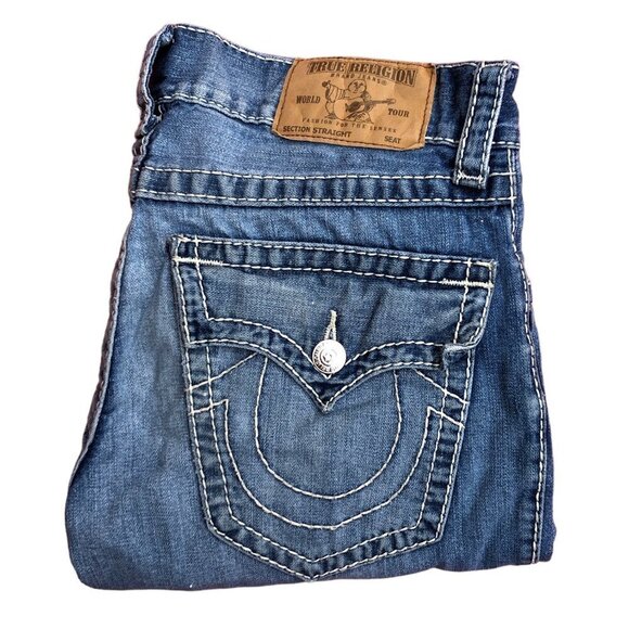 True Religion Jeans Size 31 STRAIGHT Blue - Picture 1 of 6